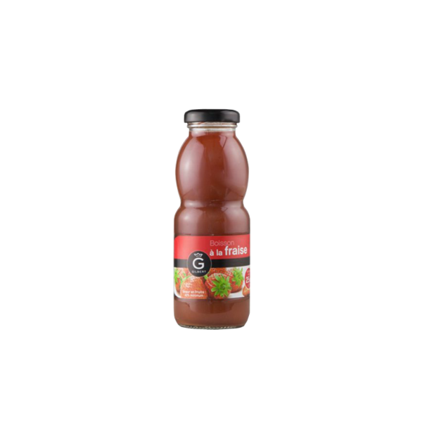 Jus de Fraise Gilbert en bouteille de verre 25cl Le Mans