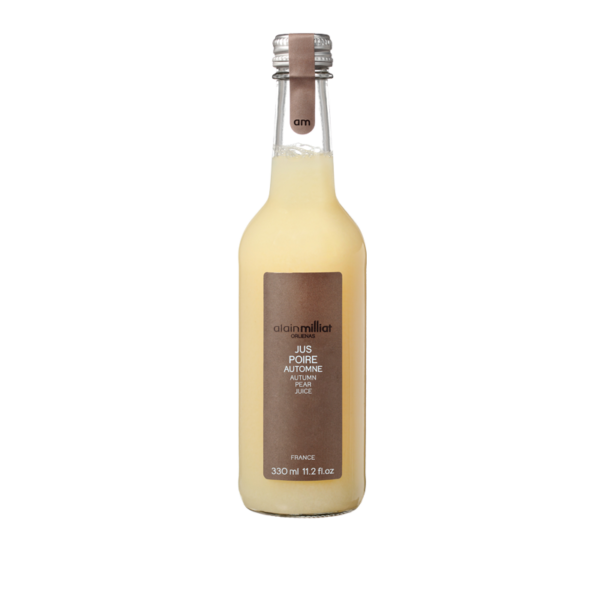 Jus de poire de chez Alain Milliat en bouteille en verre de 33cl