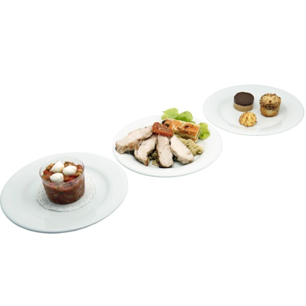 Plateau repas Le Mans - Salade méditerranéenne, Poulet, mille-feuille de légumes, minis dessert